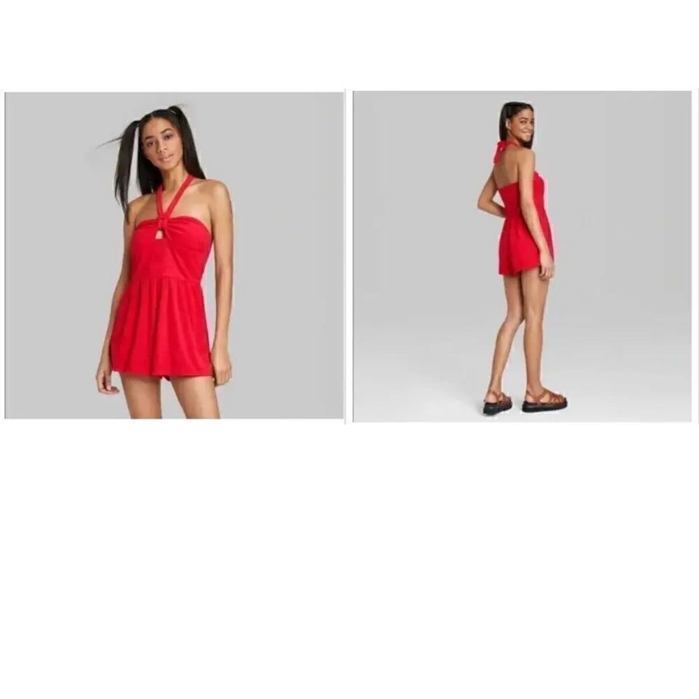 WILD FABLE Terry Cloth Halter Neck Romper Swim Cover Up *NWOT*